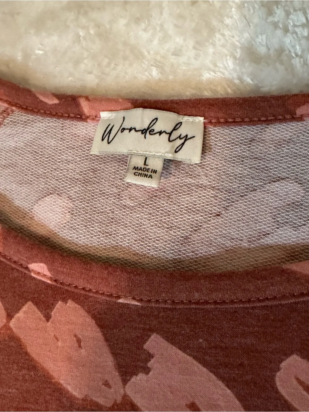 Wonderly Rose-Pink Animal Printed Raglan Sweatshirt, L *Belk - Picture 3 of 4